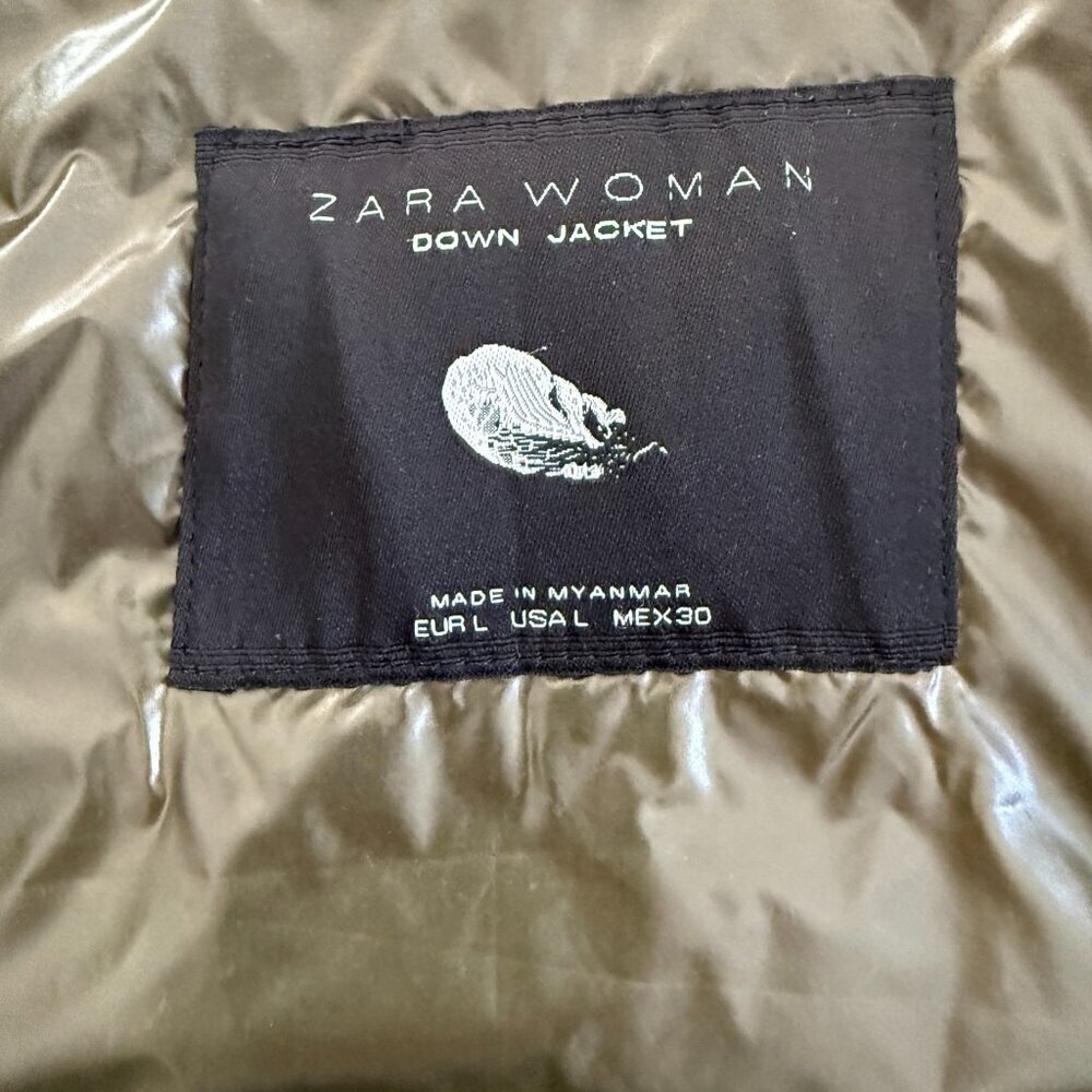 Zara Women's Lightweight Down PufferJacket Size L - Picture 9 of 9